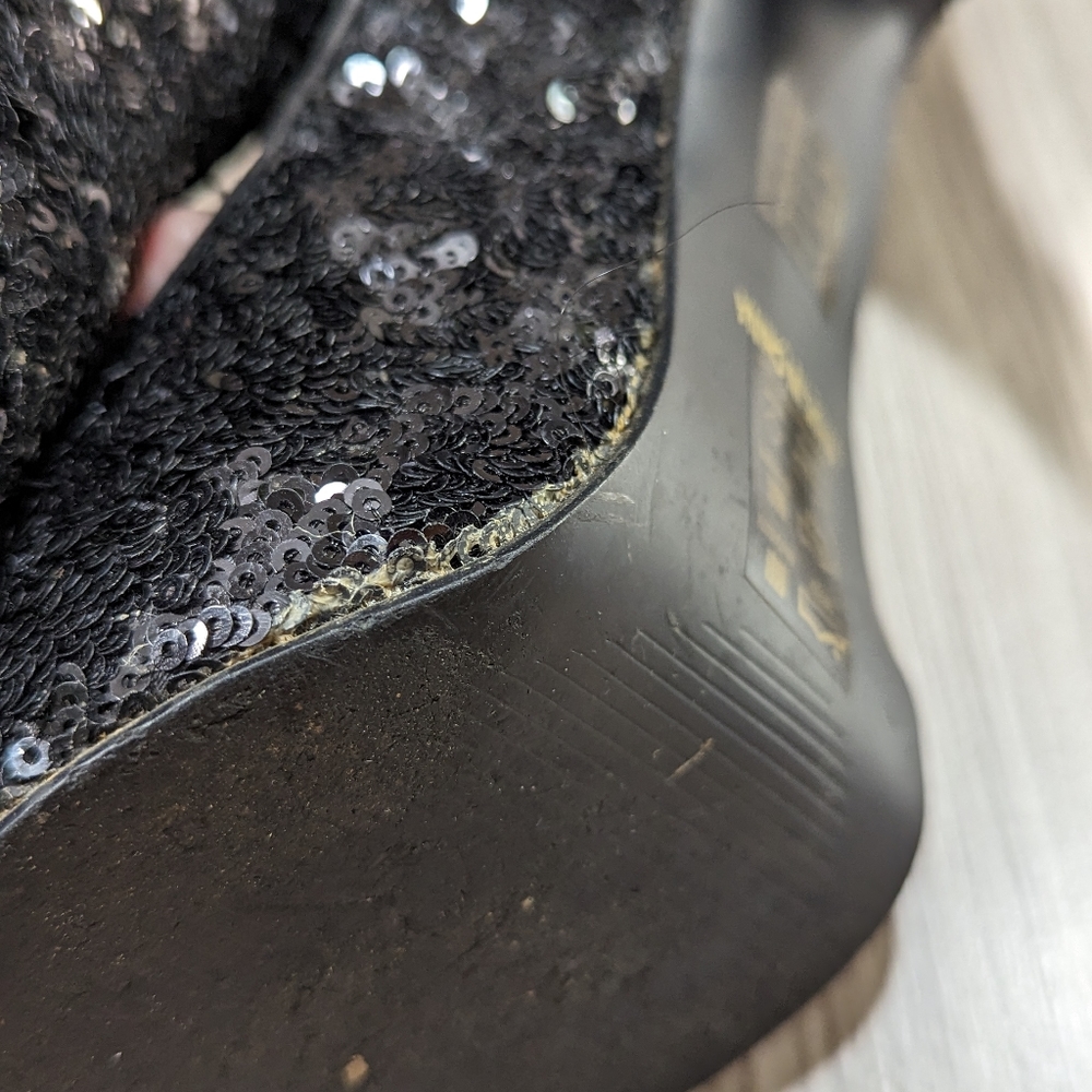 Forever 21 Black Sequin~Stiletto Heels - Picture 10 of 12